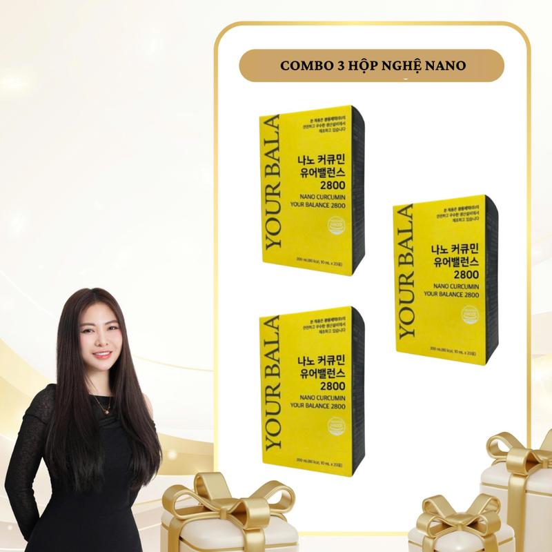  SN1417 - Combo 3 hộp Nghệ Nano Curcumin Your Balance 2800 tổng 20*3 gói 