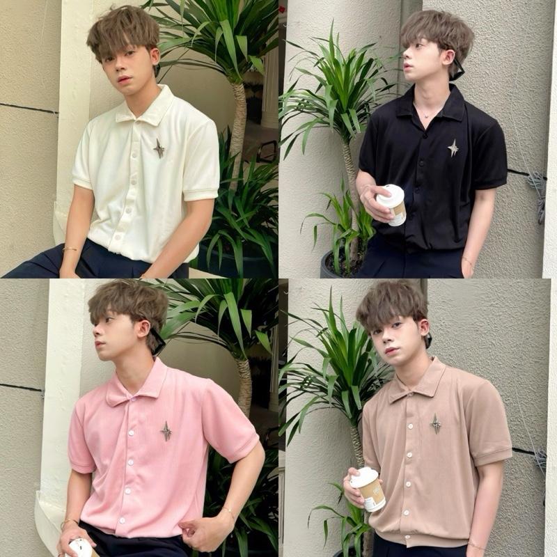 Mở Bán Tặng Cài Áo Sơ Mi Boxy Dệt Kim Nam Nữ Unisex Thời Trang Thanh Lịch Trẻ Trung Sơ mi Polo Tay Ngắn Mr Smile 99 Shop SM150
