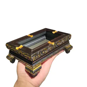 Asbak model persegi panjang warna Emas dan Hitam Kuning