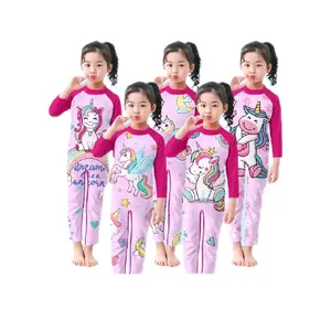Baju Renang Anak Lucu Karakter 1 sampai 12 Tahun Lengan Panjang Motif Unicorn dan Pelangi