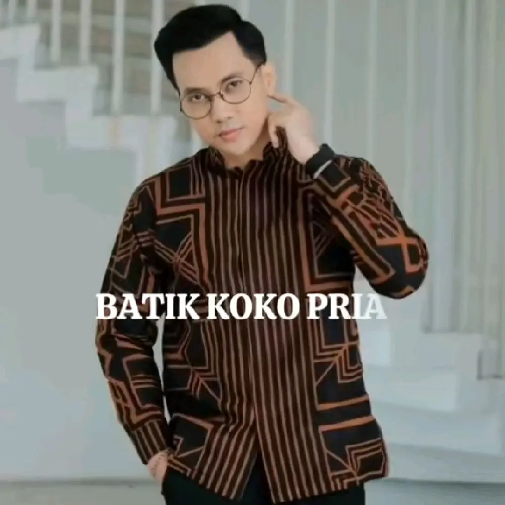 baju koko batik lapis furing kemeja muslim pria bahan  Katun