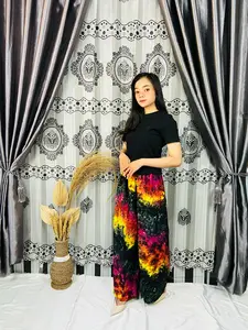 Celana Kulot Wanita Panjang Motif Tie Dye Bahan Santung Rayon Celana Santai 2026 Bali Katun
