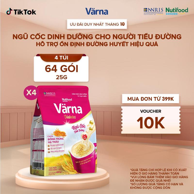 [LIVE] Combo 4 Ngũ Cốc Dinh Dưỡng Varna Diabetes - Hỗ trợ ổn định đường huyết (400g)