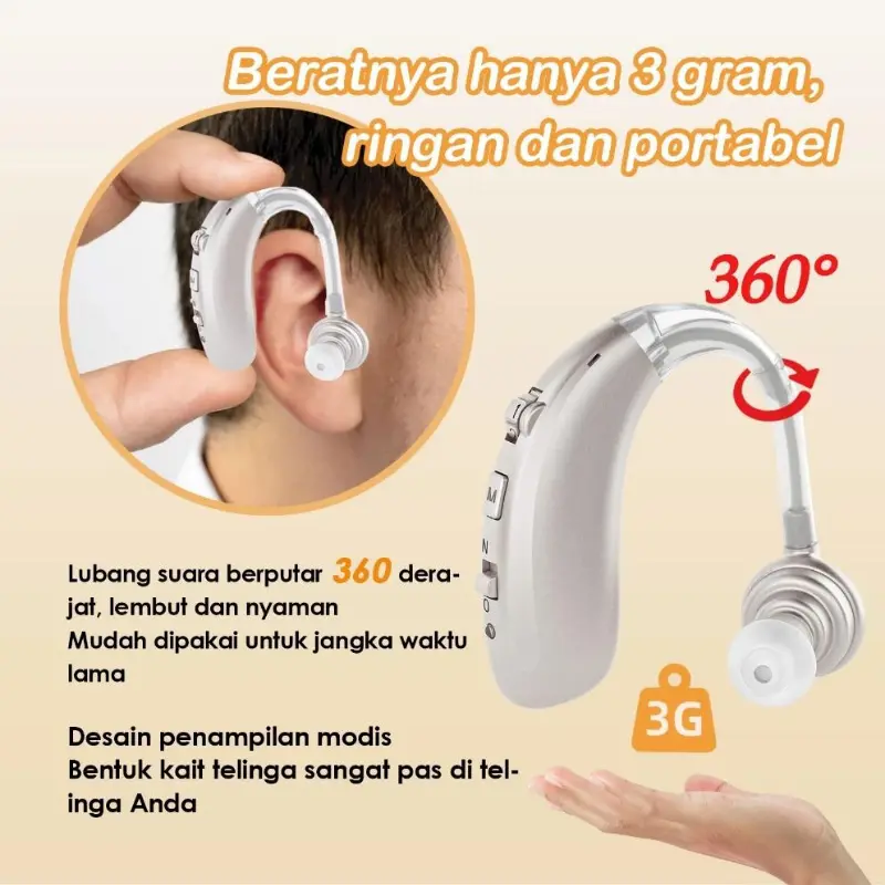 STAETAS Alat Bantu Dengar Digital Rechargeable Terbaik dengan Mode Gigi Ketiga