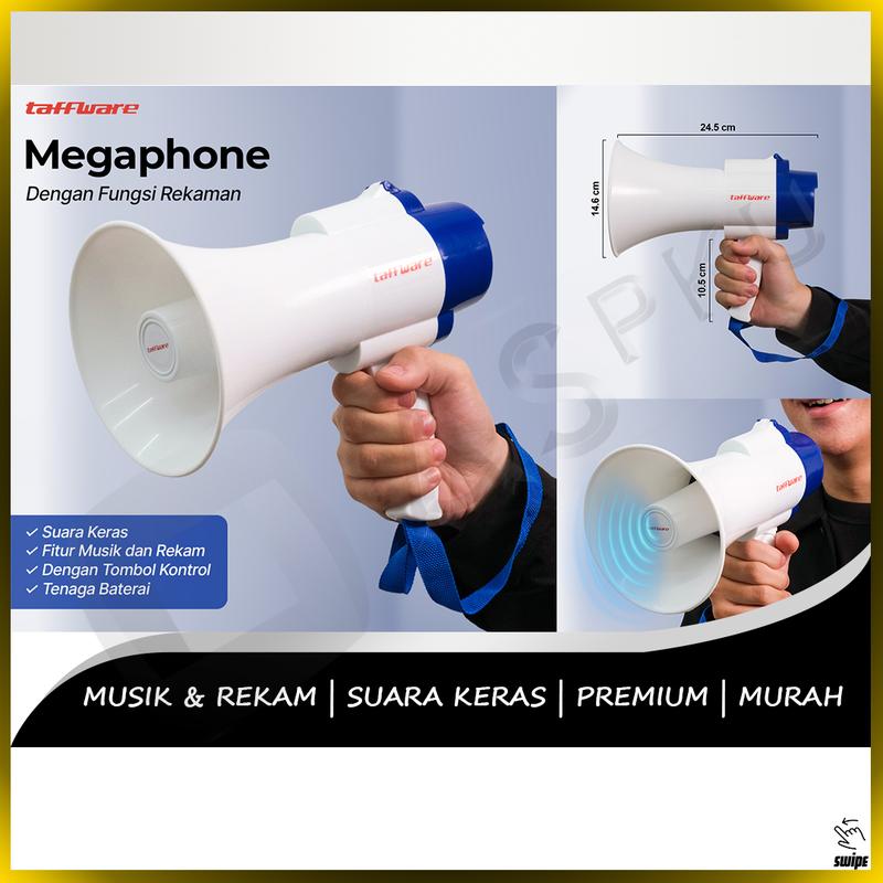 Megaphone Pengeras Suara Megafon Speaker Sirine Masjid Promosi Jualan Keliling Demo Gathering Outbond Portable Travel Bisa Rekam Musola Mesjid 0