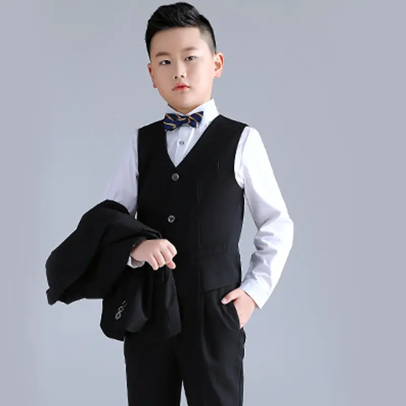 Justblack Setelan Jas Blazer Anak Laki-laki Umur 2-13 Tahun Basic List Putih Kancing Dua Terbaru 4