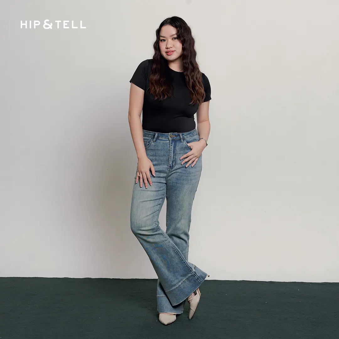 Hip&Tell | Petite Highwaist Cutbray Jeans | Ashley Jeans Light Blue | Denim