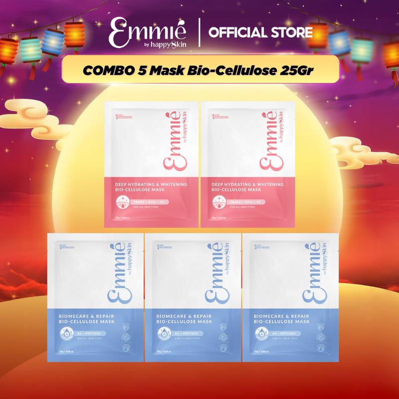 [ Happyskinvn ] Combo 5 Mask Phôi Dừa Mặt Nạ Sinh Học Bio-Cellulose Mask 25g ( 2 Mask Bio B3 + 3 Mask Bio B5 )
