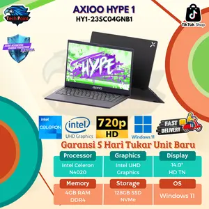 AXIOO HYPE 1 N4020 Laptop 4GB 128GB W11 14.0 dengan Baterai Layar dan Penyimpanan yang Dinyatakan