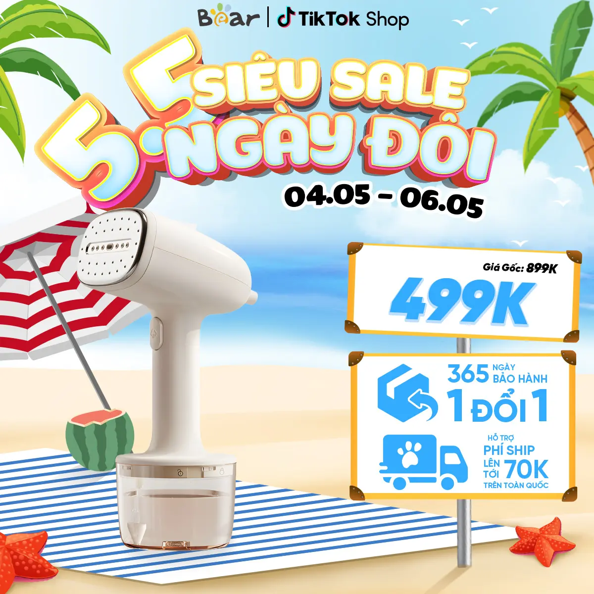 Bàn ủi hơi nước cầm tay Bear GTJ-D10M1