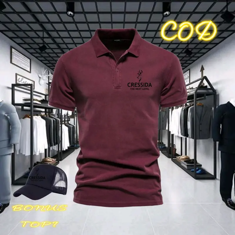 Bonus topi kaos kerah lengan pendek pria dewasa polo keren tebal dan lembut bisa cod 4