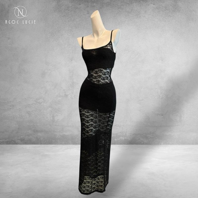 S347 - Đầm Ren Đi Biển 3 Món MỘT LỚP (Kèm Quần Và Áo Bên Trong)- Ngọc Lucie