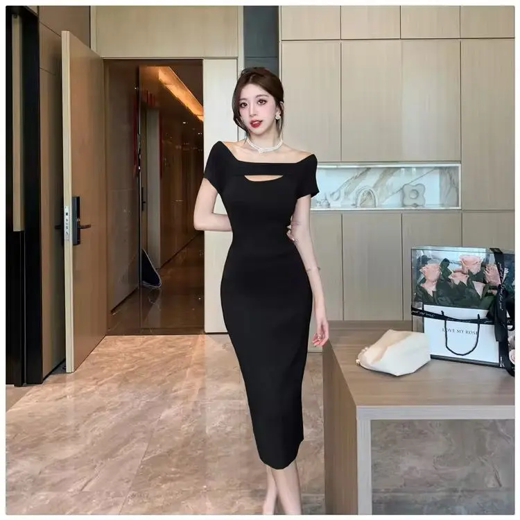Toply shop Dres wanita  korean style / Dres korea rajut bodycon / / Midi Dres  rajut kekinian