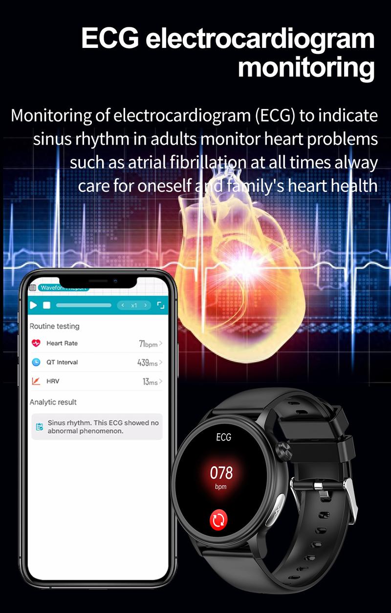 Product Introduction of Jam tangan pintar Non-Invasive Blood Glucose Blood Lipid Uric Acid Smartwatch ECG Body Temperature Blood Pressure Monitoring Untuk Pria Wanita Bluetooth Call Tahan air Bracelet VS ET481 ET310 ET470 7