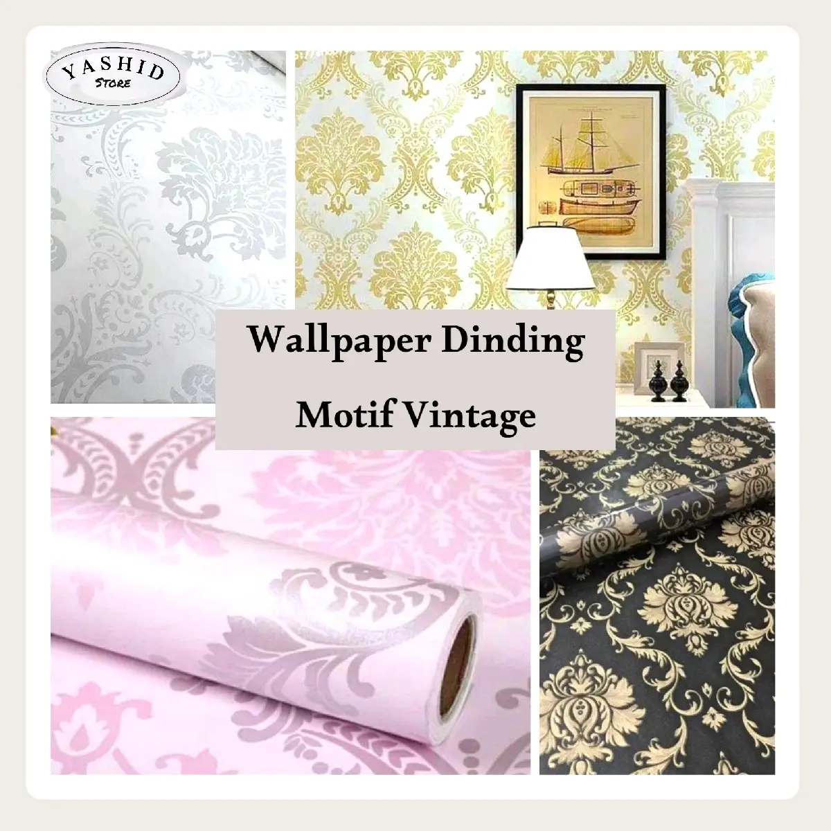 Wallpaper Dinding Motif Batik Vintage Kertas Pvc Stiker