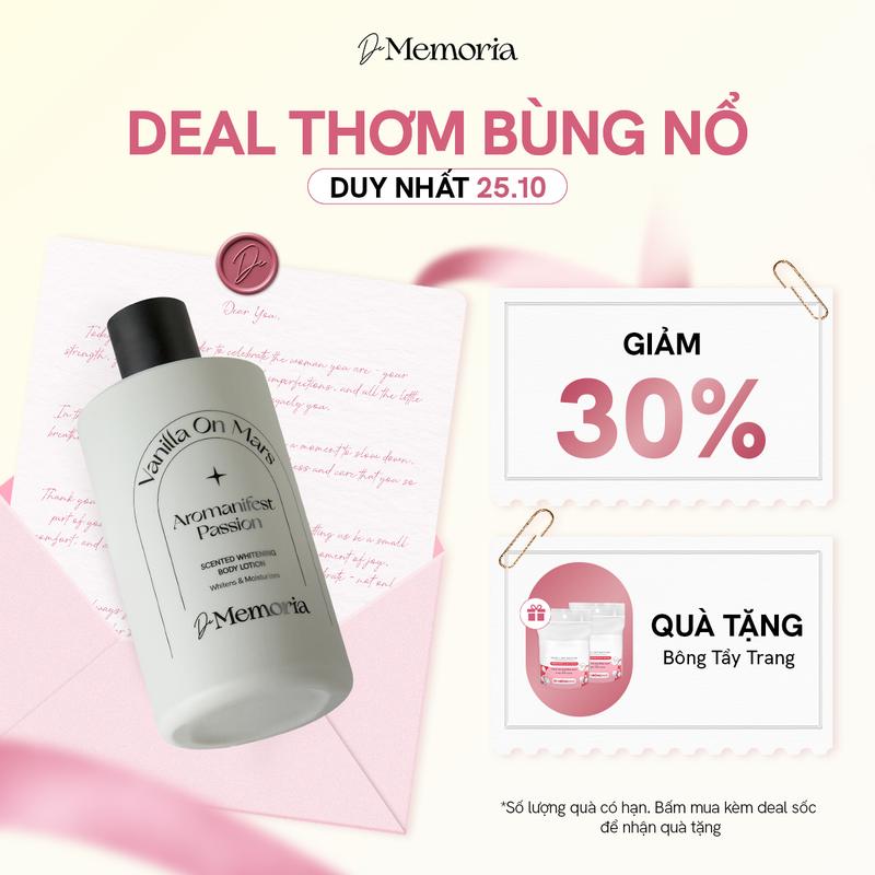 (C) Dưỡng Da Body Hương Nước Hoa De Memoria Scented Whitening Body Lotion 300ml Niacinamide Làm Đẹp Dưỡng Body Vitamin C