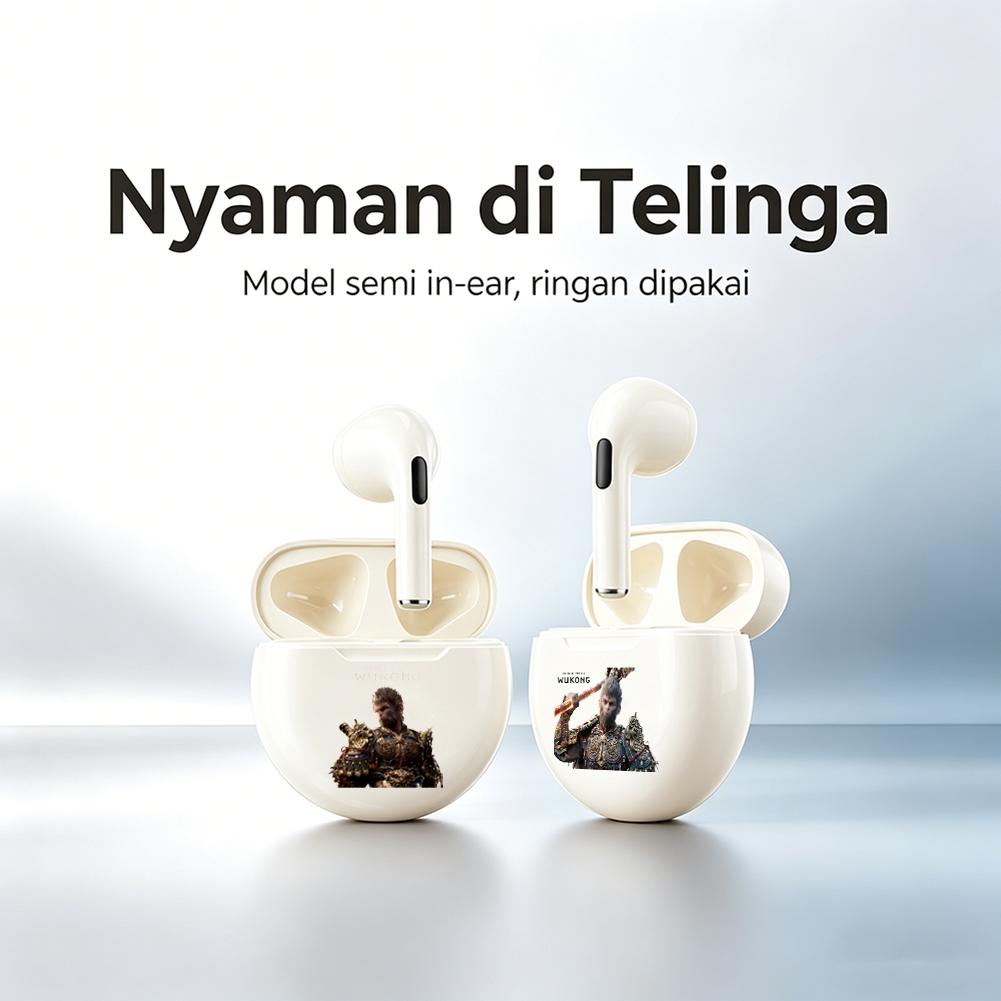 Black Myth Wukong Bluetooth TWS Earbuds Bluetooth 5.4 | Deep Bass Kuat • Baterai Tahan Lama • Panggilan Jernih • Cocok untuk Gaming, Travel, Olahraga & Panggilan Harian