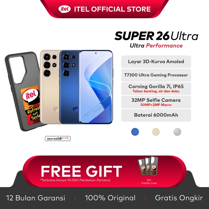 ITEL SUPER 26 ULTRA - T7300 Ultra Gaming Processor - Corning Gorilla 7i - IP65 - 3D Curved Amoled Screen- 32MP Selfie Camera - 6000mAH