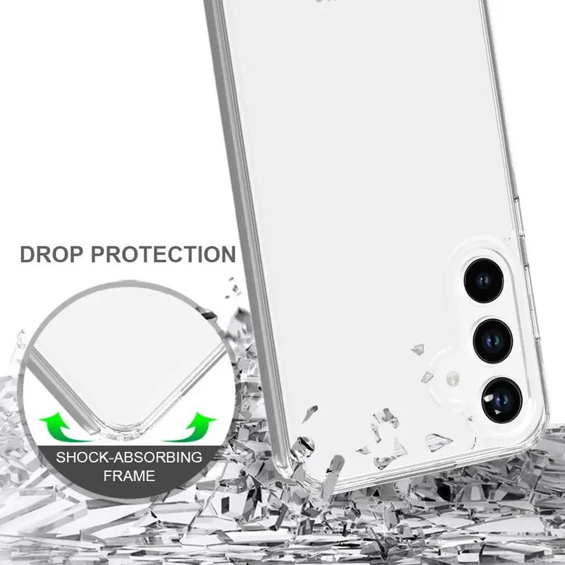 ACRYLIC Clear Case SAM A55 A15 A35 A25 A14 A54 A34 A24 4G 5G Casing Fuze Hybrid Bening Crystal Shockproof 5