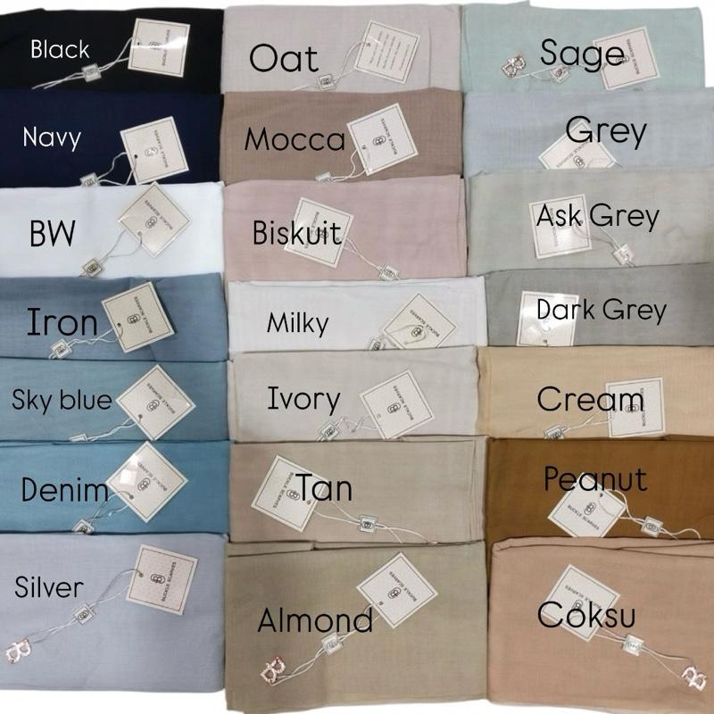 Hijab Segiempat Buckle Scarf Polos Kerudung Katun Voal Wanita Muslim 1
