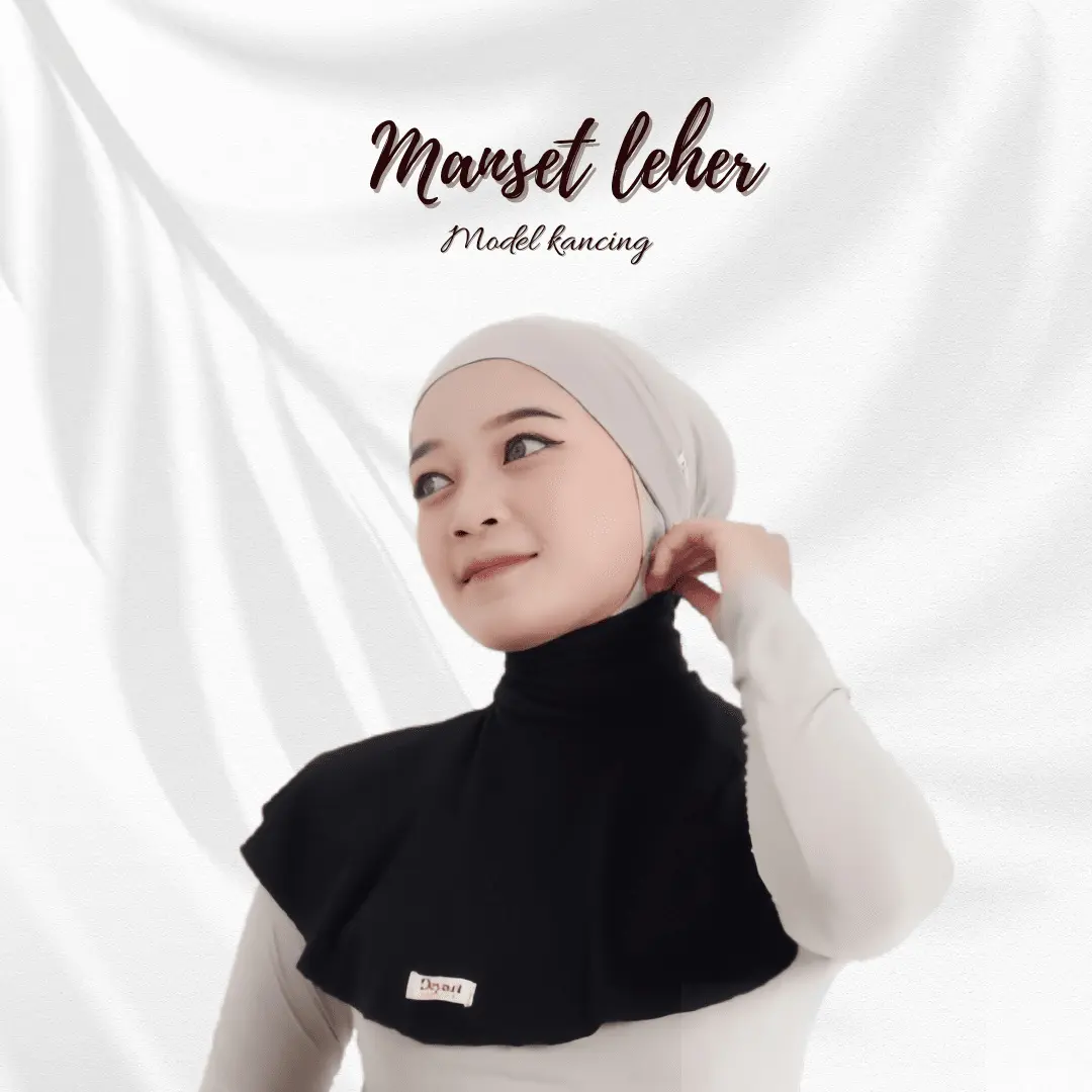 DEYART Manset Leher Kancing Hijab Tinggi Inner Neck Bahan Rayon Super premium Adem Anti Panas