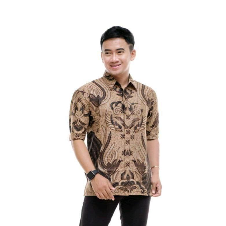 BAJU BATIK COUPLE AYAH DAN ANAK MOTIF IRONMAN MOCCA Hem Dewasa Panjang Katun 4