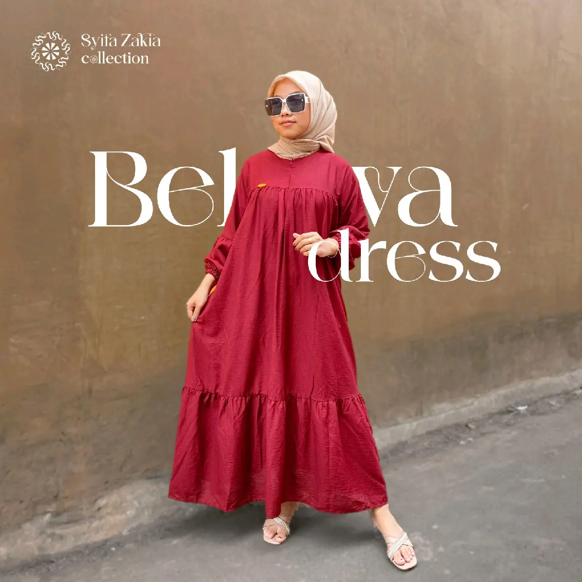 Belva Dress Viral bahan Polo Linen Busui Friendly Resleting depan Saku Samping Kanan
