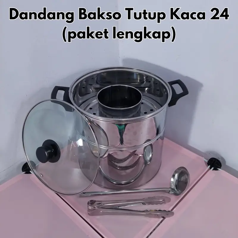 Dandang bakso Kaca 24cm paket Lengkap 0