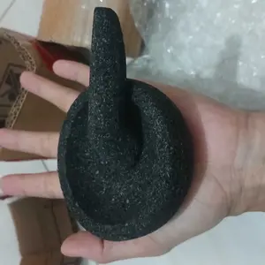 Cobek Ukuran 8cm Asli Batu Gunung Merapi untuk Penggilingan Tradisional Kitchenware Dapur