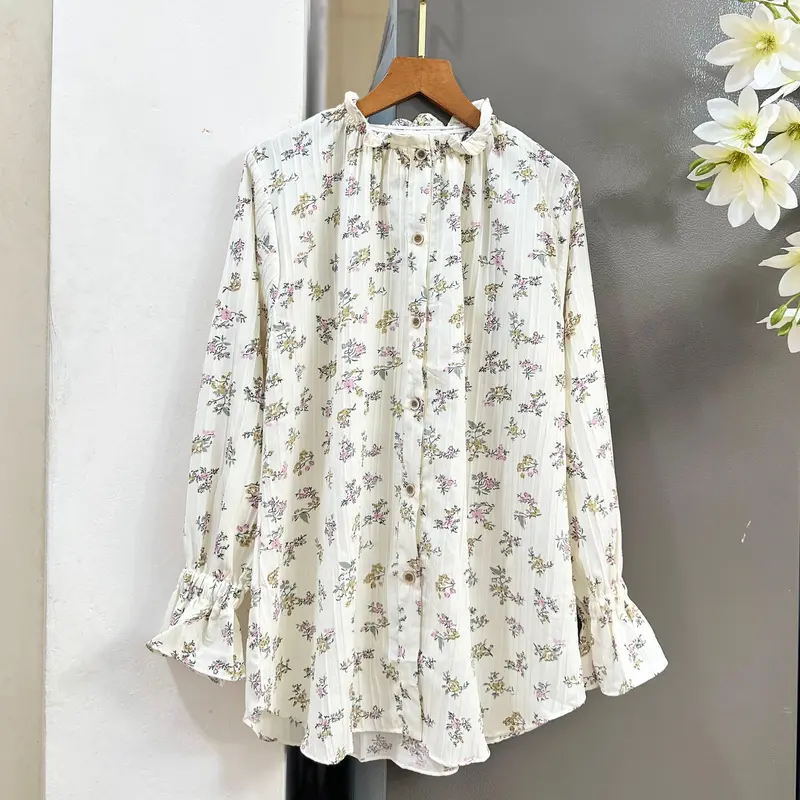 Naura Blouse Crinkle || Atasan wanita Ruffle neck  || Women shirt 1