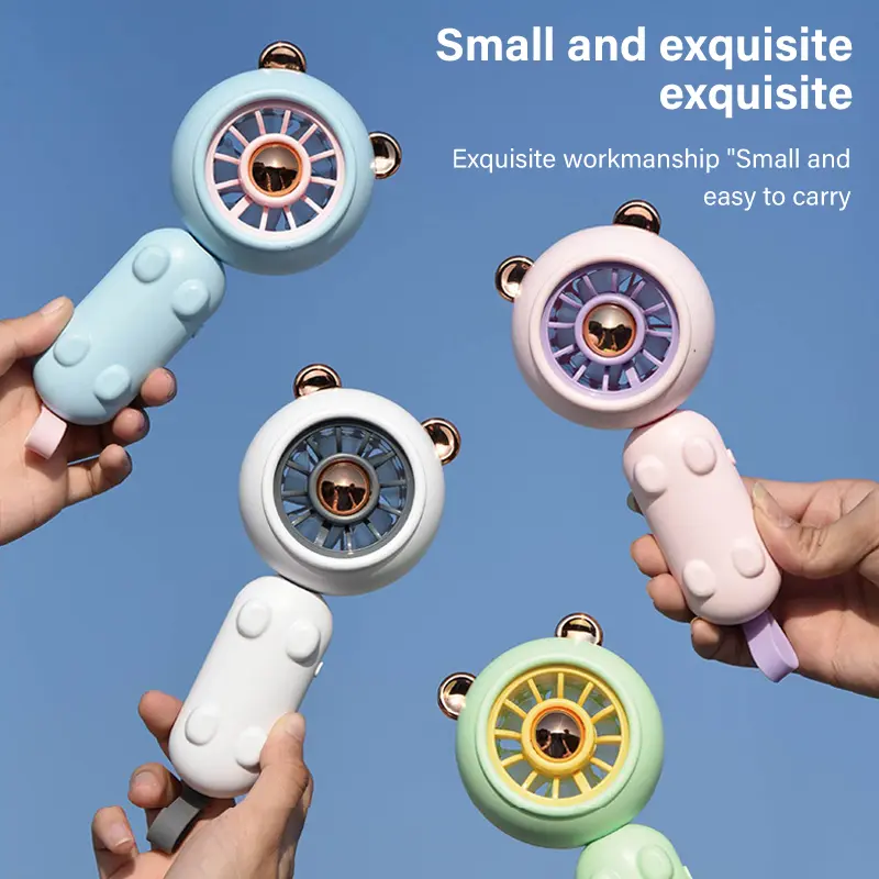 Creative Summer USB Rechargeable Folding Fan Free Battery Silent Portable Mini Fan Handheld Fan Strong Wind Pocket Fan Small Fan for Desktop Travel Outdoor