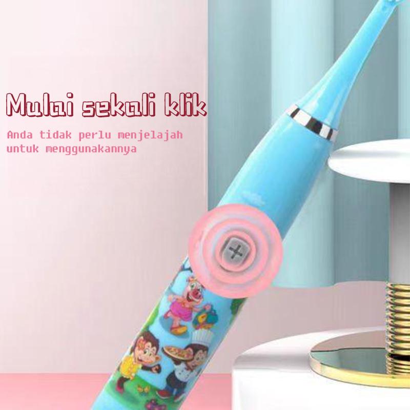 Product Introduction of [PGS] Sikat gigi elektrik anak bentuk kartun sangat lucu bulu lembut untuk melindungi gusi  Getaran frekuensi tinggi efektif membersihkan kotoran di sela-sela gigi  Ini adalah penolong yang baik untuk menyikat gigi bayi 16