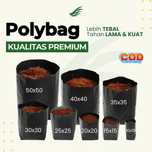 1 Pack Polybag Tanaman Polibag Tebal Kecil Sedang 15x10 20x20 25x25 30x30 35x35 40x40 50x50 Pot Plastik Polibek Bunga Hitam Sayur Benih