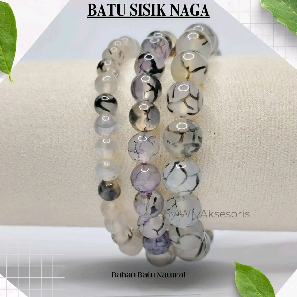 Gelang Batu Sisik Naga Bahan Batu Alam Natural