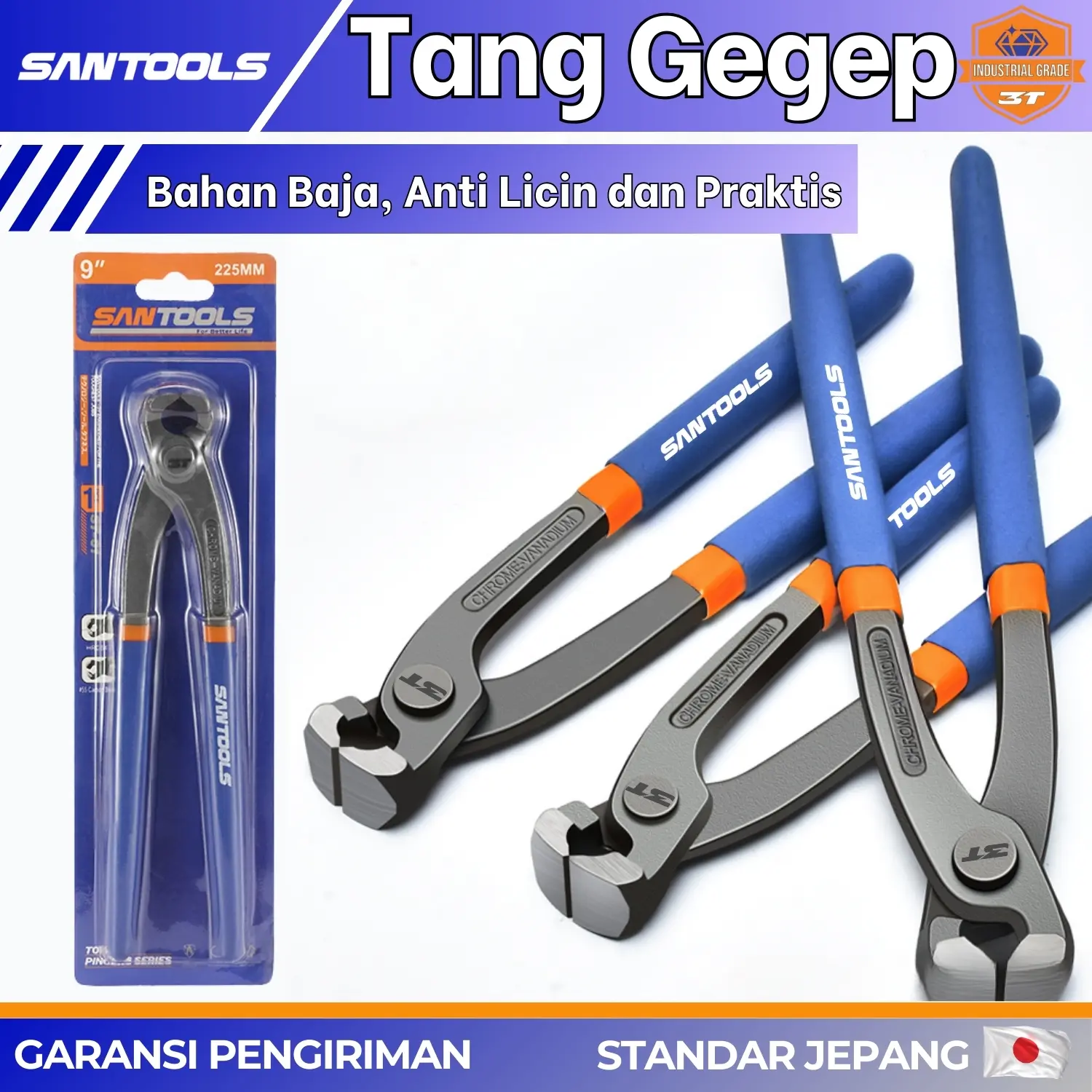 SANTOOLS Tang Gegep Kakatua Kakak Tua 9 Inch 225mm Tang Baja Handtools Presisi dan Tahan Lama