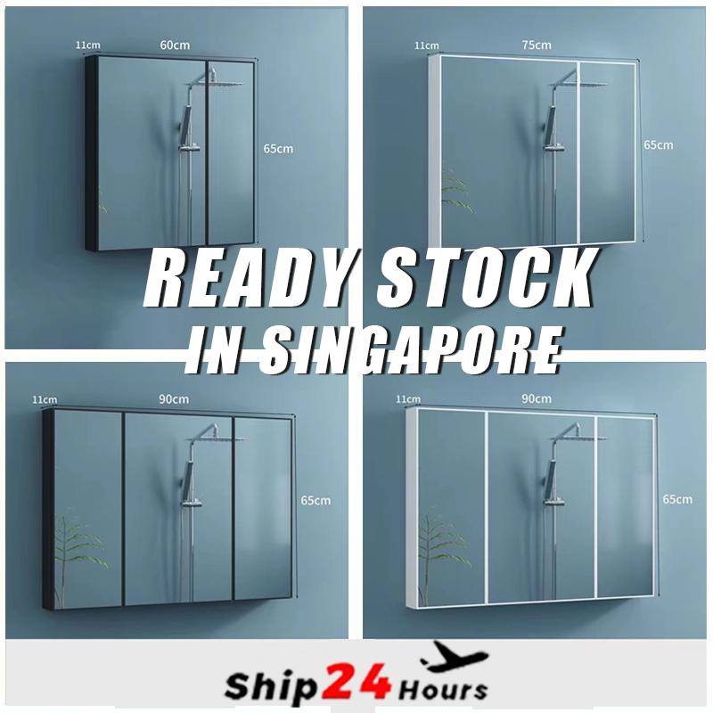 Product Introduction of 【SG-STOCK】Aluminum athroom Mirror Cabinet Wall Makeup Cabinet Hanging Cabinet Glass Cabinet Bathroom Cabinet Makeup Mirror Decor Installation 22