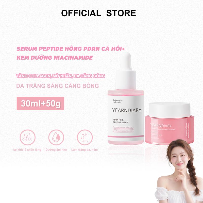 YEARNDIARY Serum Peptide Cá Hồi & Kem Niacinamide dạng viên nang | Bộ chăm sóc da mặt giúp tăng cường độ ẩm và làm nổi bật vẻ rạng rỡ của làn da