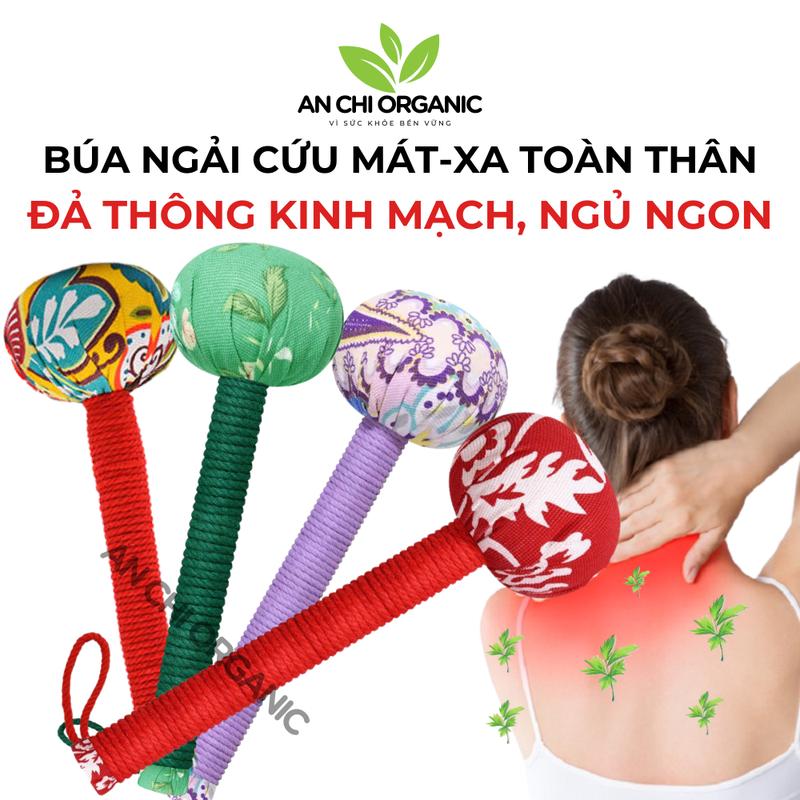 Búa Ngải Cứu Thảo Dược, Gậy Massage Đấm Lưng Cổ Vai Gáy Đả Thông Kinh Mạch Thư Giãn Ngủ Ngon An Chi Organic