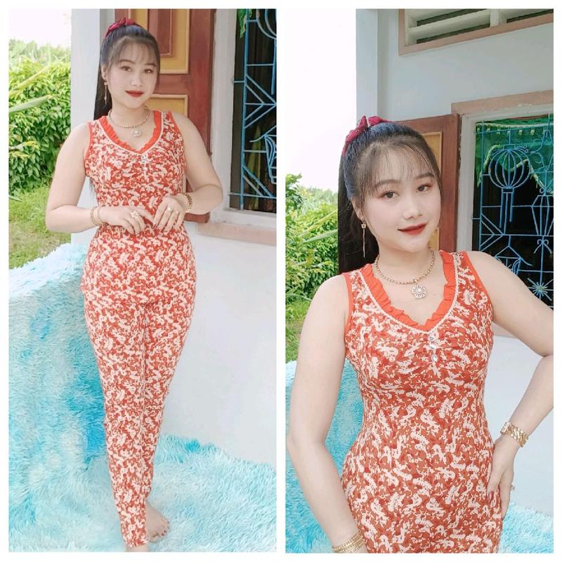 Bộ Thun ATI Sát Cổ Tim Chạy Bèo Màu Dài Ống Nhỏ Cho Nữ Áo Top Vải Thun Co Giãn Thấm Hút Mồ Hôi Tốt Giặt Tay Máy Không Nhăn Không Xù Lông Size 40-78kg