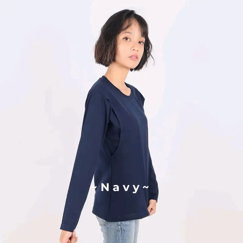 KAOS BASIC BUSUI LENGAN PANJANG IBU MENYUSUI Katun 100% Combed 30s Adem Nyaman 2