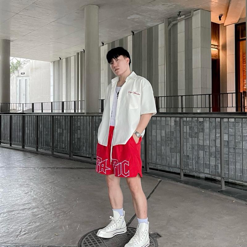Quần Short Unisex Vải Dù THêu Logo FAFIC , Quần Đùi Dù Nam Nữ Form Suông Thoáng Mát, Phần Lưng Chun Co Giãn - MÃ SF02 6