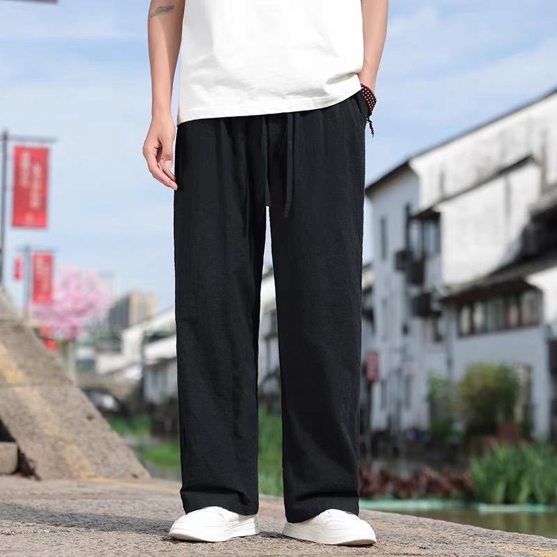  Quần đũi nam nữ Unisex dáng ống đứng rộng rãi mặc du lịch đi chơi đi học đi biển thoáng mát mềm mại co giãn nhẹ 