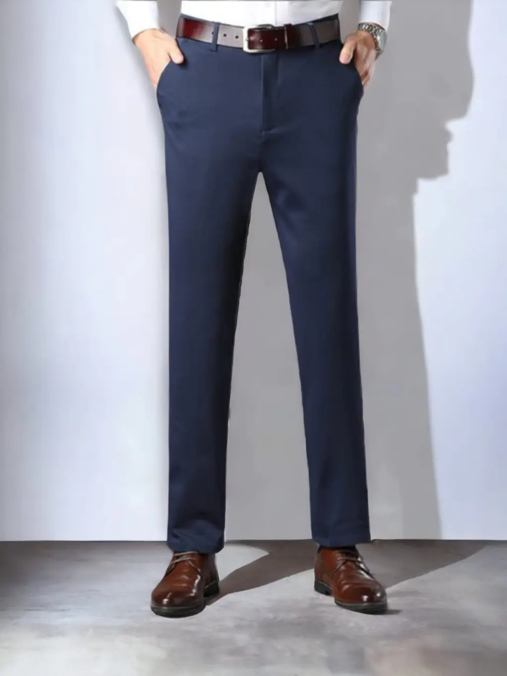 CELANA FORMAL REGULER TWIS SEMI BAGY HITAM celana kerja pria Santai Slim-fitting celana  Panjang Kain Nyaman Twill Kantor celana  tisu