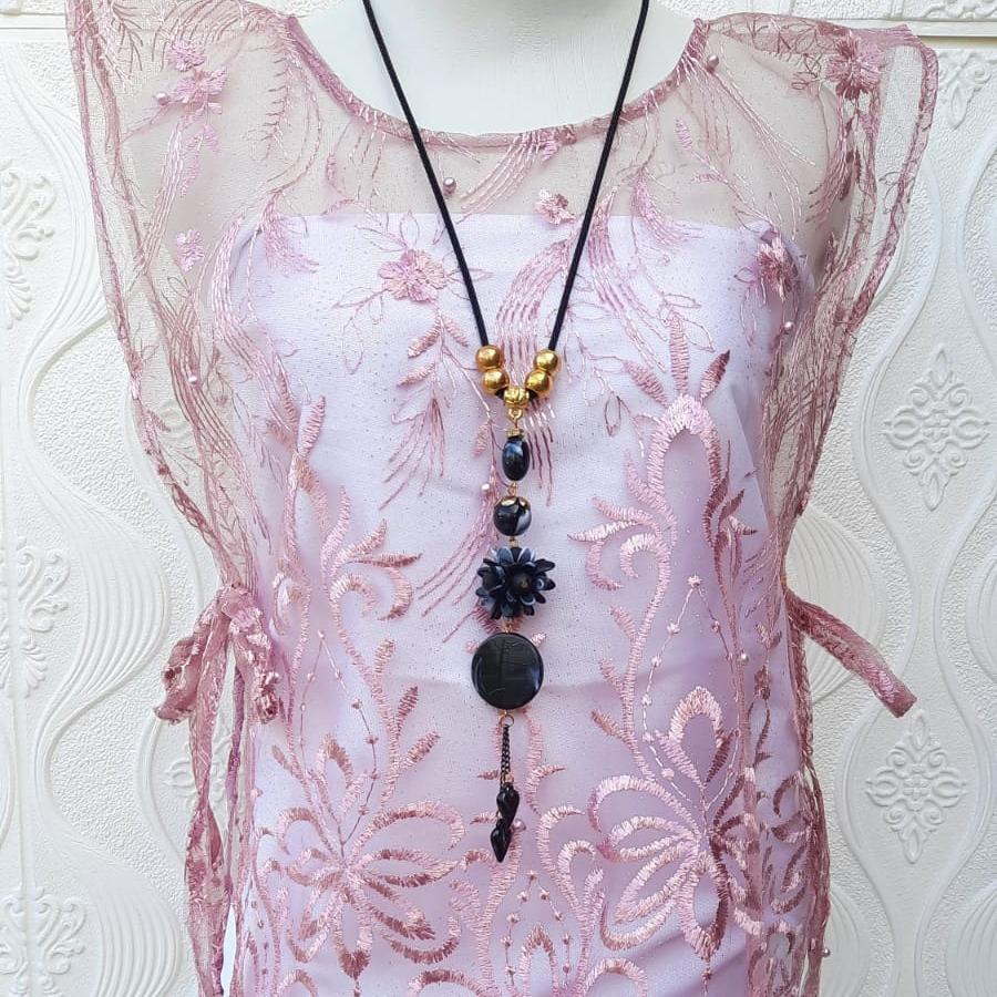 Baju Wanita Vest Rompi Brukat Lace Tile Premium Outer Brokat Rompi Tali Samping Vest Tile Bunga Mutiara Vest Style Korea Z3E2