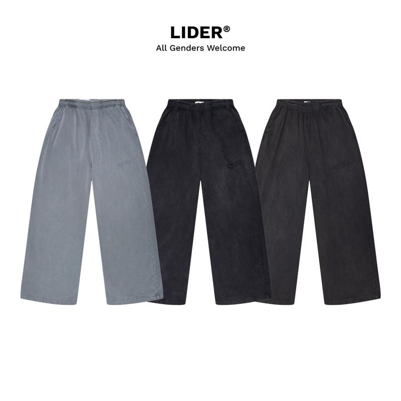  LIDER Quần Nỉ Dài Dày Dặn Unisex LIDER OUTSIDER SWEATPANTS Chất Liệu Nỉ Chân Cua Thể Thao Ống Rộng Độ Dài Phủ Gót Thêu Đắp Nổi 