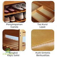 Gambar rak sepatu / rak sepatu kayu / rak sepatu tertutup jepara - natural dari A Rumah Official Shop Kab. Jepara 4 Tokopedia