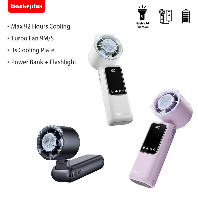  Tiankeplus TF50 - Quạt Cầm Tay Mini Sò Lạnh Pin 9000mAh Dùng 90H Quạt Tích Điện Gấp Gọn Có Đèn Pin & Sạc Dự Phòng Hiệu Suất Vượt Trội 