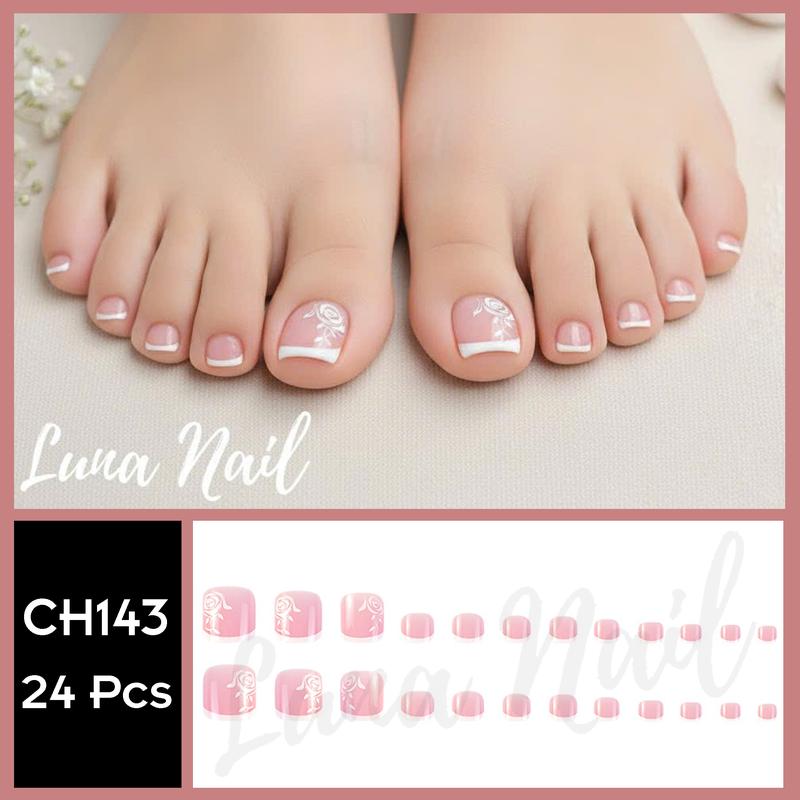 Móng chân Giả Thời Trang Kèm Keo Dán silicon CH143