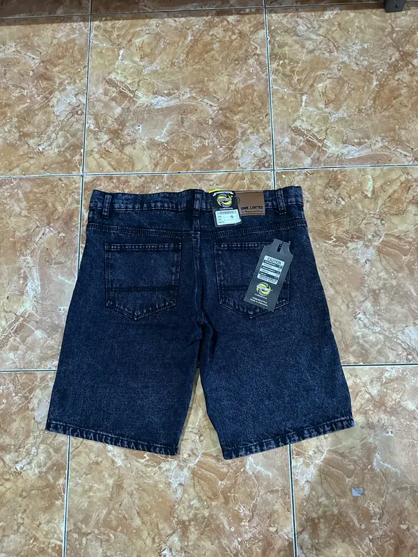 Celana Jeans Pendek Pria Sobek Bahan Jeans Non Strit Premium Tebal Tidak Melar Model Kekinian Terbaru - Harga Termurah Jumbo Ready 65 kg 5
