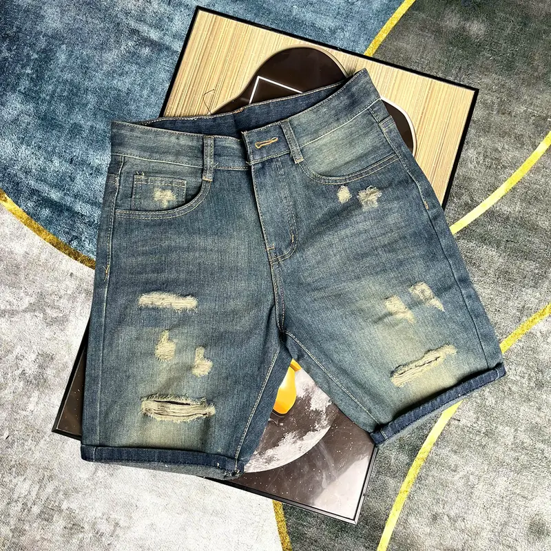 QS6A338 QUẦN SHORT JEAN NAM COTTON KHÔNG CO DÃN Menswear Có Túi 7